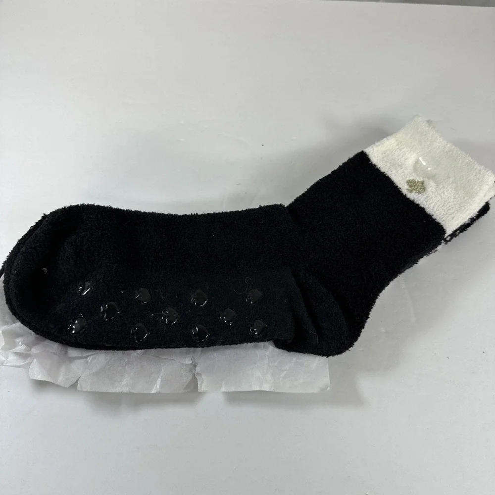 Kate Spade Fuzzy Crew Slipper Non Skid Home Socks, 2 Pair